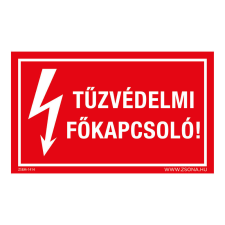 ZSONA DEKOR Tűzvédelmi főkapcsoló! Öntapadós matrica csomag 100x60 mm 5db/csomag információs címke