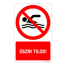 ZSONA DEKOR Úszni tilos! Öntapadós matrica 160x100 mm információs címke