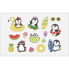 ZSONA DEKOR Vasalható állatos-pingvin matrica csomag ajándéktárgy