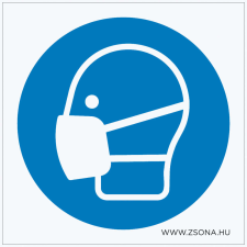 ZSONA DEKOR Védőálarc használata kötelező! Öntapadós matrica 100x100 mm információs címke
