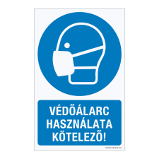 ZSONA DEKOR Védőálarc használata kötelező! Öntapadós matrica 320x500 mm információs címke