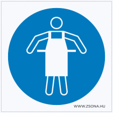 ZSONA DEKOR Védőkötény használata kötelező! Műanyag tábla 200x200 mm információs címke