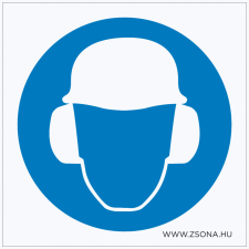 ZSONA DEKOR Védősisak és hallásvédő használata kötelező! Öntapadós matrica 150x150 mm információs címke