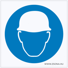 ZSONA DEKOR Védősisak használata kötelező! Műanyag tábla 150x150 mm információs címke