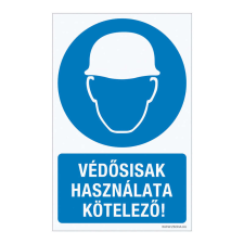 ZSONA DEKOR Védősisak használata kötelező! Öntapadós matrica 160x100 mm információs címke
