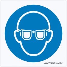 ZSONA DEKOR Védőszemüveg használata kötelező! Műanyag tábla 100x100 mm információs címke
