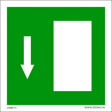 ZSONA DEKOR Vészkijárat lefelé Utánvilágító öntapadós matrica 150x150 mm információs címke