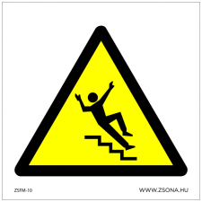 ZSONA DEKOR Vigyázat! Lépcső! Műanyag tábla 150x150 mm információs címke