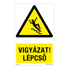 ZSONA DEKOR Vigyázat! Lépcső! Öntapadós matrica 160x100 mm információs címke