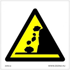 ZSONA DEKOR Vigyázat! Omlásveszély! Műanyag tábla 200x200 mm információs címke
