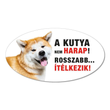 ZSONA DEKOR Vigyázz a kutya harap tábla műanyagból AKITA kutyafelszerelés