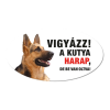 ZSONA DEKOR Vigyázz a kutya harap tábla műanyagból Német Juhász kutya