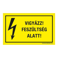 ZSONA DEKOR Vigyázz! Feszültség alatt! Öntapadós matrica csomag 100x60 mm 5db/csomag információs címke