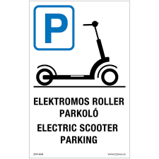 Zsona Elektromos roller parkoló Műanyag tábla 160x100 mm információs címke