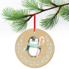 Zsona Karácsonyfa dísz fából nyomtatva Pingvin