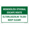 Zsona Menekülési útvonal, eltorlaszolni tilos Öntapadós matrica 160x250 mm