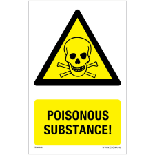 Zsona Mérgező anyag Alumínium tábla 160x250 mm információs címke