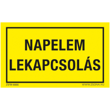 Zsona Napelem lekapcsolás Műanyag tábla 250x160 mm információs címke