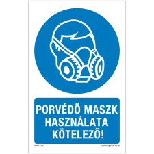 Zsona Porvédő maszk használata kötelező Műanyag tábla 160x100 mm információs címke