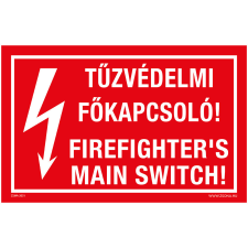 Zsona Tűzvédelmi főkapcsoló Műanyag tábla 250x160 mm információs címke