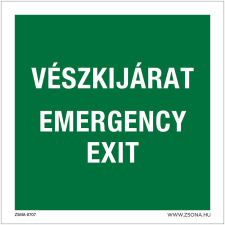 Zsona Vészkijárat Alumínium tábla 160x250 mm információs címke