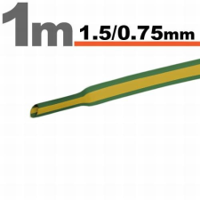  Zsugorcső 1,5mm/0,75mm zöld/sárga villanyszerelés