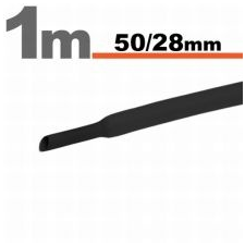  Zsugorcső 50mm/28mm fekete villanyszerelés