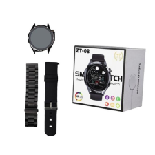 ZTfit ZT-08 Fekete okosóra szilikon és fém szíjjal holm0782 okosóra