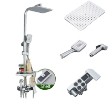  Zuhany csaptelep, termosztatikus vezérlés, falra szerelhető kivitel, króm C4 csaptelep