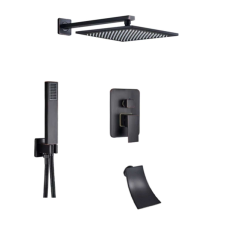 Zuhanycsap szett, Blackswan, M3.17 típus, antik fekete modell, mérete 40 cm csaptelep