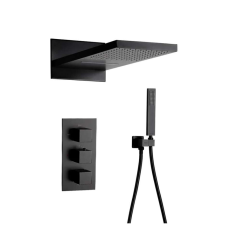 Zuhanycsap szett, Blackswan, M73.13 típus, matt fekete modell, mérete 55 cm csaptelep