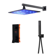  Zuhanycsap szett, Blackswan, M73.69 LED típus, matt fekete modell, 40 cm fürdőkellék