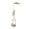  Zuhanyoszlop, Blackswan, M136 típus, állítható fehér/arany modell, mozgatható csapteleppel, nagynyomású zuhanyzóval és digitális kijelzővel, méret 120 cm