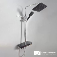  Zuhanyoszlop LCD kijelzővel, rozsdamentes acél, fekete, ezüst SJG/006 csaptelep