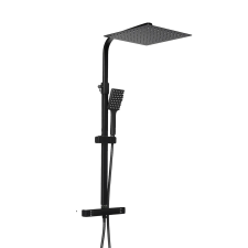  Zuhanyrendszer, Kettős zuhanyfejek, Állítható magasságú, fekete, G1/2 csaptelep