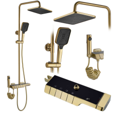  Zuhanyszett Termosztátos REA ROB Gold Brush fürdőkellék