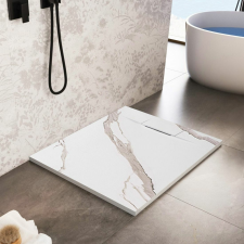 Zuhanytálca Bazalt CARRARA WHITE 90x90 kád, zuhanykabin