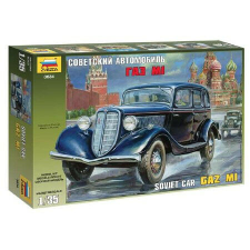  Zvezda GAZ M1 Soviet Staff Car  1:35 makett harcjármű (3634) makett