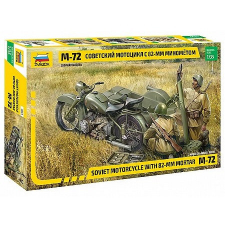  Zvezda Soviet Motorcycle M-72 with Mortar 1:35 (3651) makett