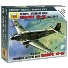  Zvezda Transport Plane Junkers JU-52 1932-1945 1:200 (6139) makett