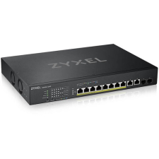 ZyXEL 8-port Multi-Gigabit Smart Managed PoE Switch with 2 10GbE and 2 SFP+ Uplink hub és switch