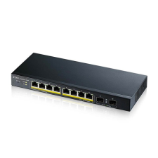 ZyXEL GS1900-10HP v2 8port GbE LAN PoE (70W) 2port GbE SFP smart menedzselhető PoE switch hub és switch