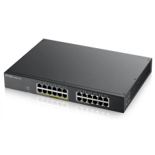 ZyXEL Switch 24x1000Mbps (12xPOE) Fémházas Menedzselhető Rackes, GS1900-24EP-EU0101F hub és switch